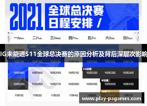 IG未能进S11全球总决赛的原因分析及背后深层次影响 IG未能进S11全球总决赛的原因分析及背后深层次影响